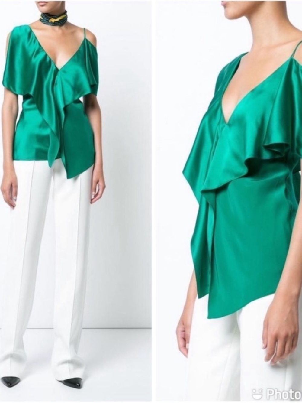 Diane Von Furstenberg Satin Asymmetrical Camisole Tank